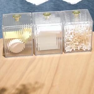 Hộp NhựaTrong Suốt Đựng Tăm Bông - Hộp Đựng Bông Tẩy Trang Bông Trang Điểm
