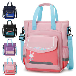 Elementary School Students Handbag Single Shoulder Portable Bag Large Capacity Waterproof Nylon Art Bag Double Shoulder Interest Class School Bag