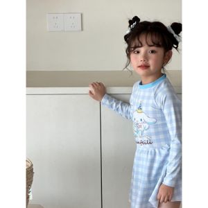 Cinnamoroll Babycinnamoroll Kids Swimsuit One-Piece Womens One-Piece Boxer Swimming Swimsuit Separates Zipper Summer Beach Long Sleeves Swimming Dress