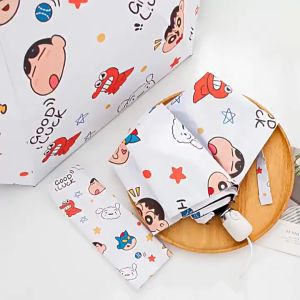 Cute Rilakkuma Anti UV Foldable Umbrella Automatic Sun Waterproof Umbrella Vinyl Payung Mini Lipat 可爱轻松熊黑胶防晒动漫遮阳自动手柄雨伞