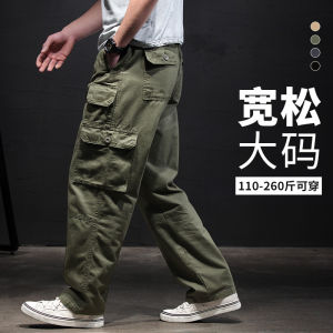 Mens Casual Workwear Pants Spring Autumn Winter Fleece Lined Loose Fit Outdoor Tactical Straight Leg Large Size Cargo
