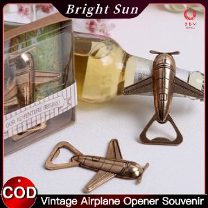 【Fast Delivery】Vintage Airplane Bottle Opener Wedding Baptism Birthday Souvenir Retro bronze Aircraft opener gift Bronze airplane opener sovenir with gift box Wedding Baptism Birthday