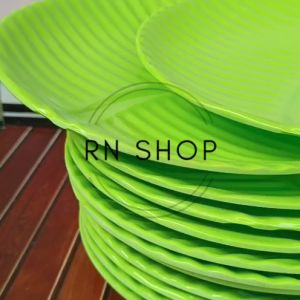 6 PCS PIRING SAJI 9INCHH MELAMIN ULIR DAUN BELAH TEBAL ASLI MELAMIN