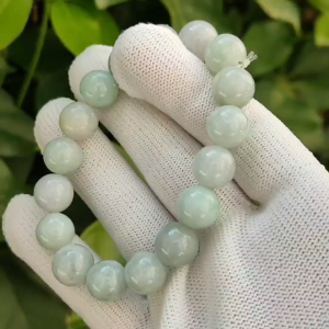 Water Lily Whisper - Natural Lavender-Green Jadeite Bracelet (Sku: bracelet48)