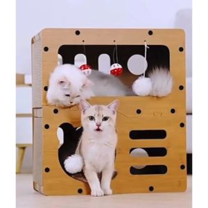 บ้านแมว กล่องฝนเล็บแมว AI8 ที่ลับเล็บแมวอเนกประสงค์ รับได้4-5ตัว