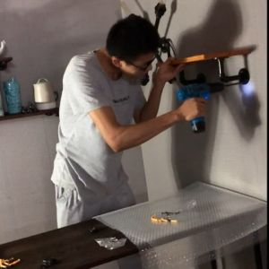 Rak Pipa Besi Shelf Bracket Tiga Ukuran Rak Vintage Industri Dengan Flange Besi
