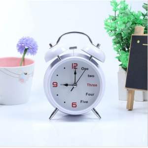 Jam Weker Alarm Material tahan lama RE8806 Suara kring warna hitam putih