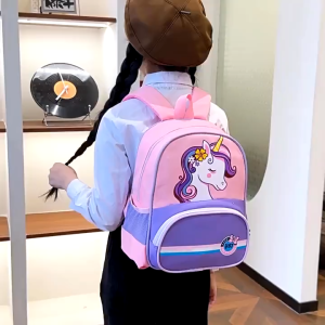 Unicorn Cartoon Backpack for Girls Waterproof Breathable Wear Resistant Kindergarten School Bag for Kids