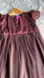 Dress Brukat Anak Warna Coklat Mahogany / Dress Pesta Anak Baju Ulang Tahun Anak Perempuan