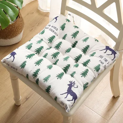 Large Thickened Cotton Linen Seat Cushion for Office Chair Universal Pad Country Style Computer Chair Padded Winter Bench