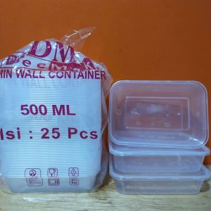 Thinwall Food Container Persegi 500ml isi 25set
