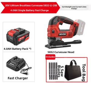 Devon | 20V Li-ion Cordless Curved Jigsaw Multi-function Cutting Saw