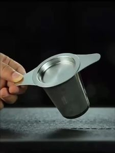 Bộ Lọc Trà Bằng Thép Không Gỉ Có Tay Cầm Đơn/đôi Và Nắp Lưới Lọc Cà Phê Mịn Thiết Kế Chống Rò Rỉ Có Móc Treo