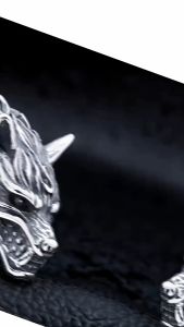 Cincin Pria Angry Wolf / Serigala Marah Gaya Retro Vintage Model Terbuka