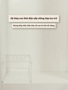 Kệ thép sơn tĩnh điện trắng dày 5.0mm cao cấp giá đỡ dễ dàng lưu trữ hộp đựng quần áo 26L nhiều tầng KT01 (1 cái)