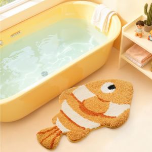 VIKAMA Cartoon Animal Wool-Like Carpet for Childrens Bedroom Soft Area Rug Anti-Slip Bathroom Floor Mat Home Decoration
