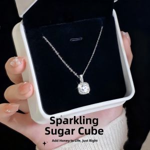 GLTEN | Silver Moissanite Necklace 1 Carat