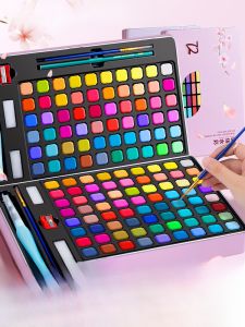 Portable Solid Watercolor Paint Set Artistic Professional Student Exam Grade Painting Tools Non-toxic 24/36 Color Powder Cake Iron Box