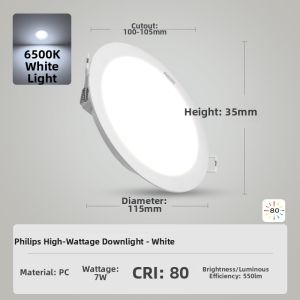 Philips | Slim Recessed Living Room Ceiling Light 20W