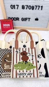 Thick Handmade Knitted Woman Sling bag Cute Knot Wrist Bag Totebag Handbag Perempuan Phone Bag Girl