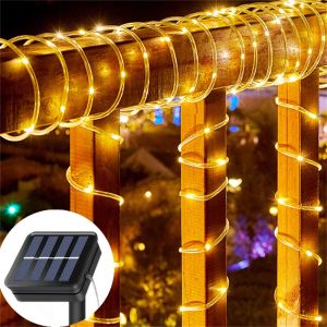 8 Modes Solar Rope Hose Lights LED String Lights for Garden Outdoor Street Wedding Christmas Patio Porch Pool Tree Decoration