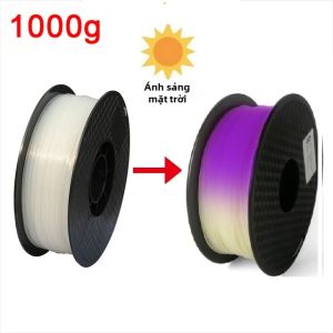 Sợi Nhựa PLA Đổi Màu Theo Ánh Sáng Mặt Trời 1kg Nhiều Tùy Chọn Trọng Lượng 1.75mm Chuyển Màu Từ Trắng Sang Hồng Xanh Dương Tím Dành Cho Máy In 3D Phản Ứng Với Tia UV