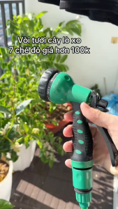 Bộ vòi xịt lò xo tưới cây xịt rửa xe đa năng 7 chế độ linh hoạt không xoắn tiết kiệm không gian.