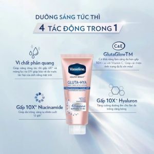 [CHỈ BÁN HÀNG THÁI] SỮA DỮỠNG THỂ DƯỠNG TRẮNG DA VASELINE X 10 GLUTA HYA SERUM Thái LAN 300ML