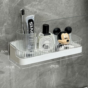Bathroom Wall Mounted No Drilling Storage Rack Shower Room Drainage Shelf Toilet Organizer Plastic No Assembly Required