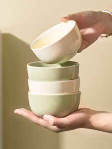 Ceramic Soup Bowl Rice Bowl Dinnerware Set Underglaze Color Creamy Style Home Use High Aesthetic Value Internet Famous Bowl
