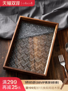 Onlycook จานเก็บของไม้ชั้นวางเครื่องดื่มสไตล์จีนวินเทจ ไม้แขวน ชั้นวางของ จานใส ชั้นวางของสำหรับขนม ขนาดใหญ่