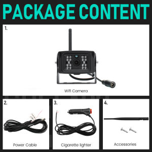 Universal 12V-24V 5G WiFi Truck DVR Camera 50M Wireless 720P HD Night Vision Front Rear View for Bus RV Trailer iOS Android