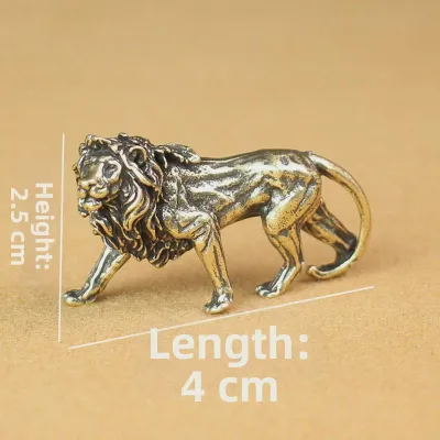 Brass Lion Figurine Solid Brass Detailed