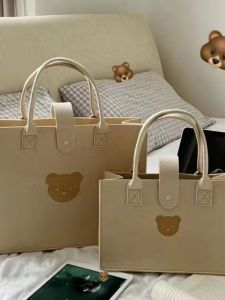 Large Capacity Felt Handbag Logo Shopping Bag Business Advertising Gift Bag Handheld Bag Mommy Bag Soft Hardness Daily Use