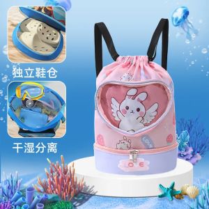 Large Capacity Swimming Bag for Children Dry Wet Separation Ear Dog Swimming Equipment Storage Bag Independent Shoe for Boys And Girls