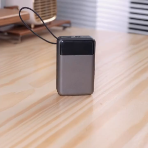 Acefast Power Bank M21 20.000 mAh – Flight Friendly - PD 65 W Fast Charging Kabel Type-C Bawaan & LED Display – Hitam Elegan