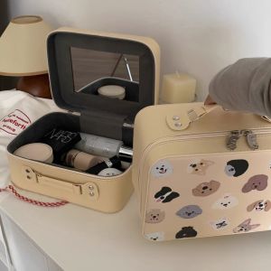 Cute Portable Travel Makeup Bag Large Capacity Handheld Cosmetic Storage Pouch Lipstick Womens Skincare Cosmetic Bag