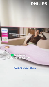 Philips Waist Massager Warm Uterus Massage Belt Hot Compress Vibration 2 In 1 Lycra Fabric Purple