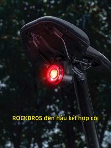 【Giao hàng địa phương】ROCKBROS Báo động Điều khiển từ xa Còi xe đạp đèn hậu IPX5 loại không thấm nước C sạc thông minh phanh cảm biến xe đạp đèn hậu 115dB đề xi Ben cao không dây xe đạp chuông điện