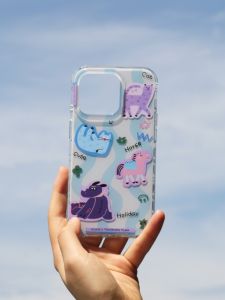Designer Exclusive Dual Layer Transparent Silicone Phone Case Original  17pro Zoo Pattern by Collection Paint