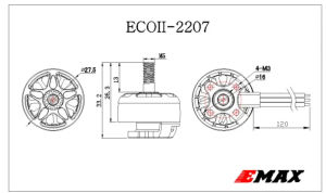 EMAX ECOII Loạt 2207 Động Cơ 6S 1700KV/1900KV 4S 2400KV Động Cơ Không Chổi Than Cho RC FPV Racing RC Mô Hình