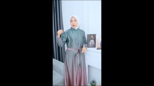 Evelyn Wafda Dress Armani Silk Gradasi Two Tone Kilap Mewah Gamis Pesta Wanita Ootd Keluaran Terbaru