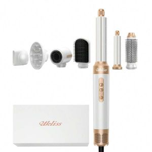 Airstyler 7-in-1 UKLISS 1400 W Hairstyler Hair Dryer with Round Brush Hairdryer Brush Set Curling Iron (Left & Right) 110000 RPM Motor Ion Hair Dryer with Diffuser