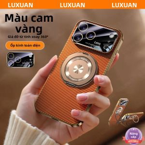 LUXUAN | Vỏ Ốp Đứng Từ Tính cho iPhone 17 Pro Max Mẫu Sợi Carbon Bảo Vệ Toàn Diện Ống Kính