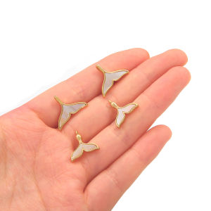 Fashion Cute 18K Gold Plated Brass Copper Cupid Angel Fishtail Butterfly Charm Pendant With Natural Shell For DIY Jewelry Making Necklace Earring Accessories