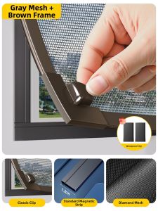 MEISHIMEIJIA | Upgraded Thick Magnetic Invisible Mesh Window Screen