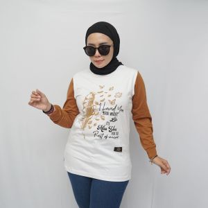 Koas Wanita Lengan Panjang Reglan // Atasan Wanita Kombinasi