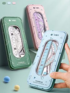 Cute Student Ruler Set Compass Triangle Ruler Primary School Set Drafting Measuring Tools Lovely Stationery Supplies