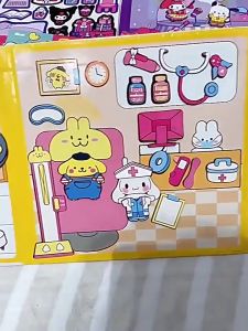 Tranh nam châm bóc dán hoạt hình dễ thương sticker thay trang phục cho bé