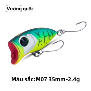 Vương Quốc Micro Minnow Mồi Câu Cá 35 Mm 2.4G Chất Lượng Cao Z-Hành Động Nổi Popper Móc Đơn Topwater Mồi Cho Bass Pike